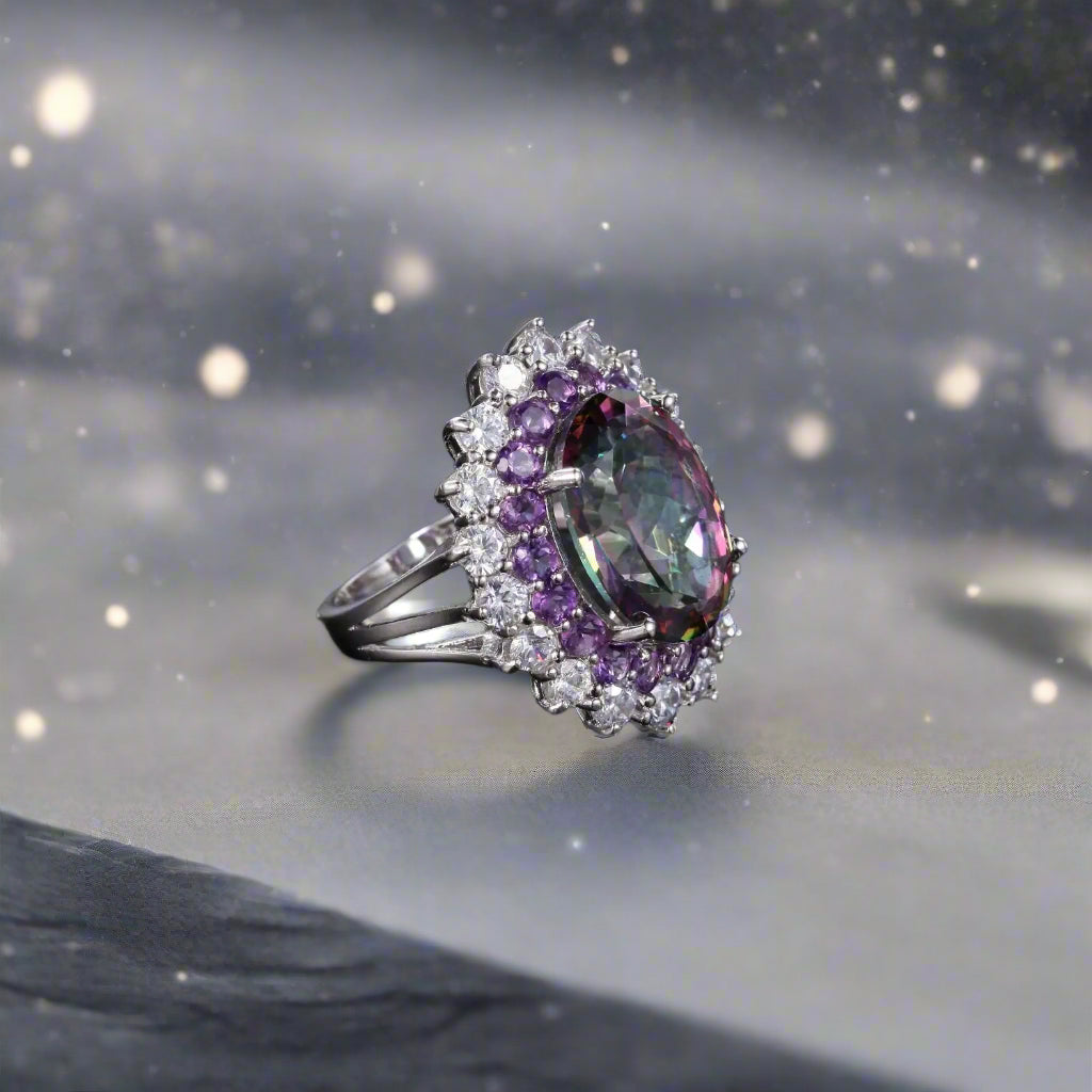 Crown of the Nine Realms Mystic Fire Topaz Gemstone Ring