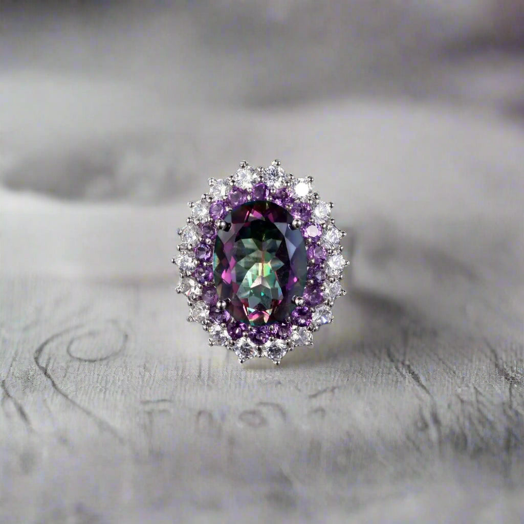 Crown of the Nine Realms Mystic Fire Topaz Gemstone Ring