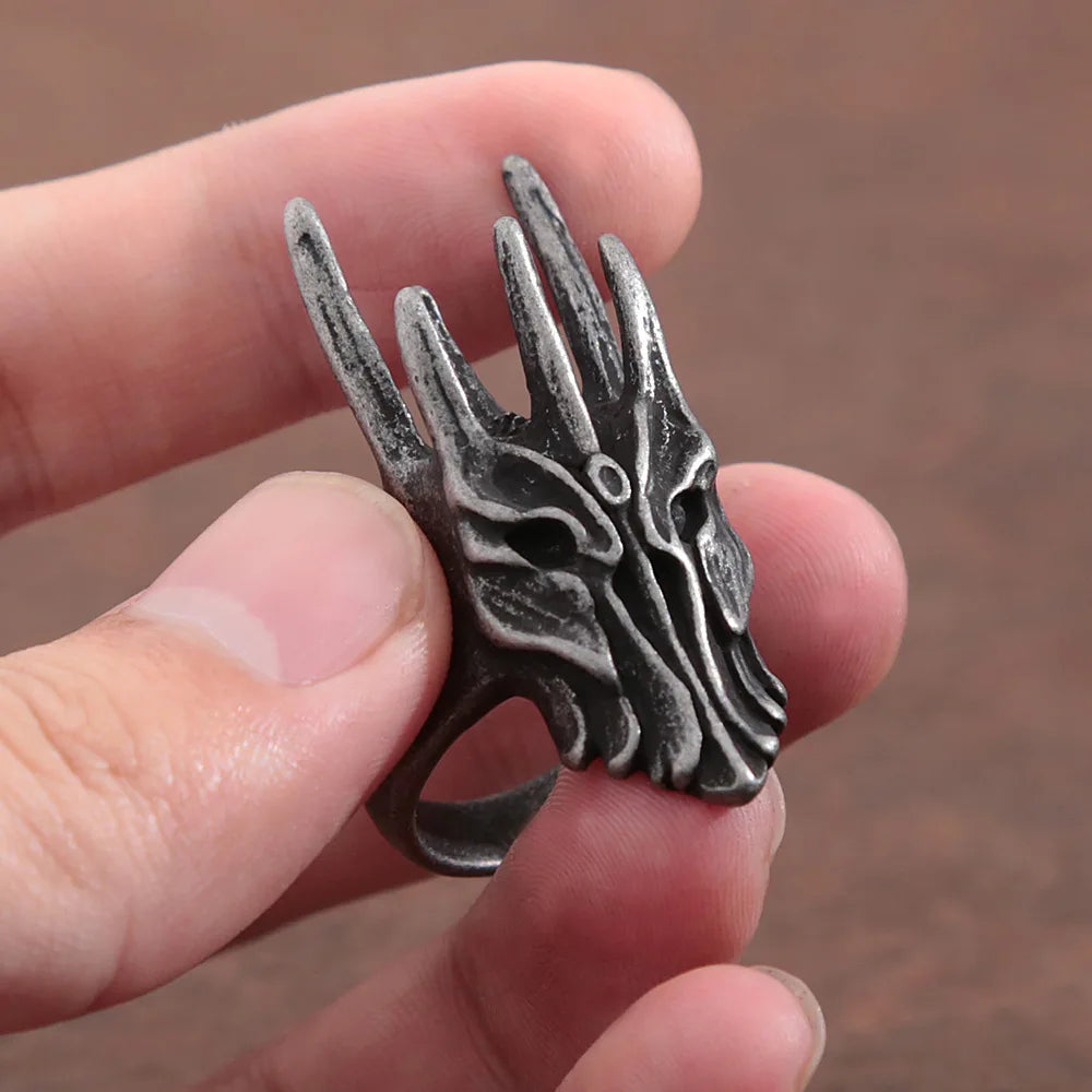 Helm of Sauron Stainless Steel Ring