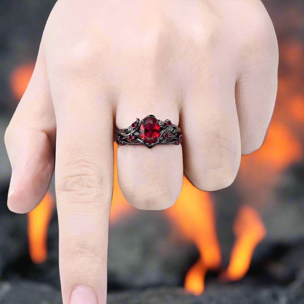Viking Flamebound Oath Norse Ring