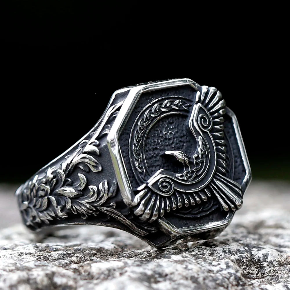 Viking Gloomfeather Raven Norse Ring