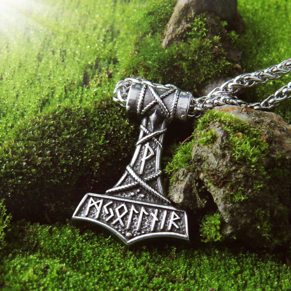 Mjolnir Warhammer Necklace Stainless Steel