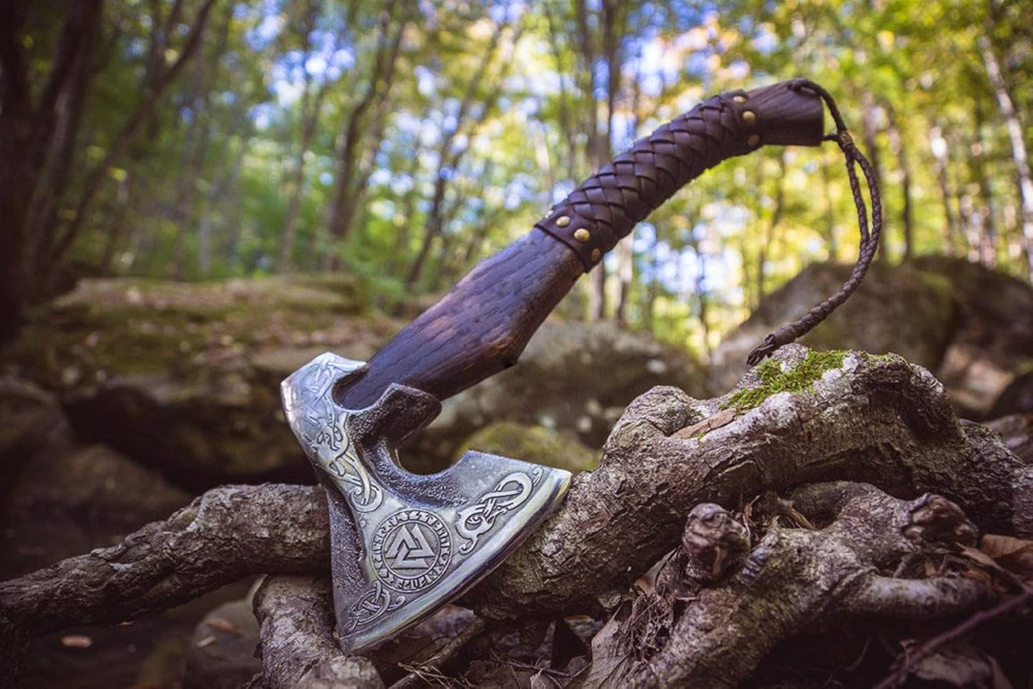 Viking Odin Valknut Axe