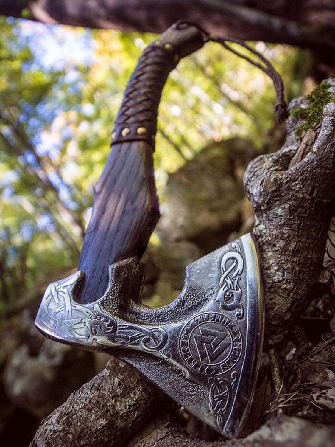 Viking Odin Valknut Axe