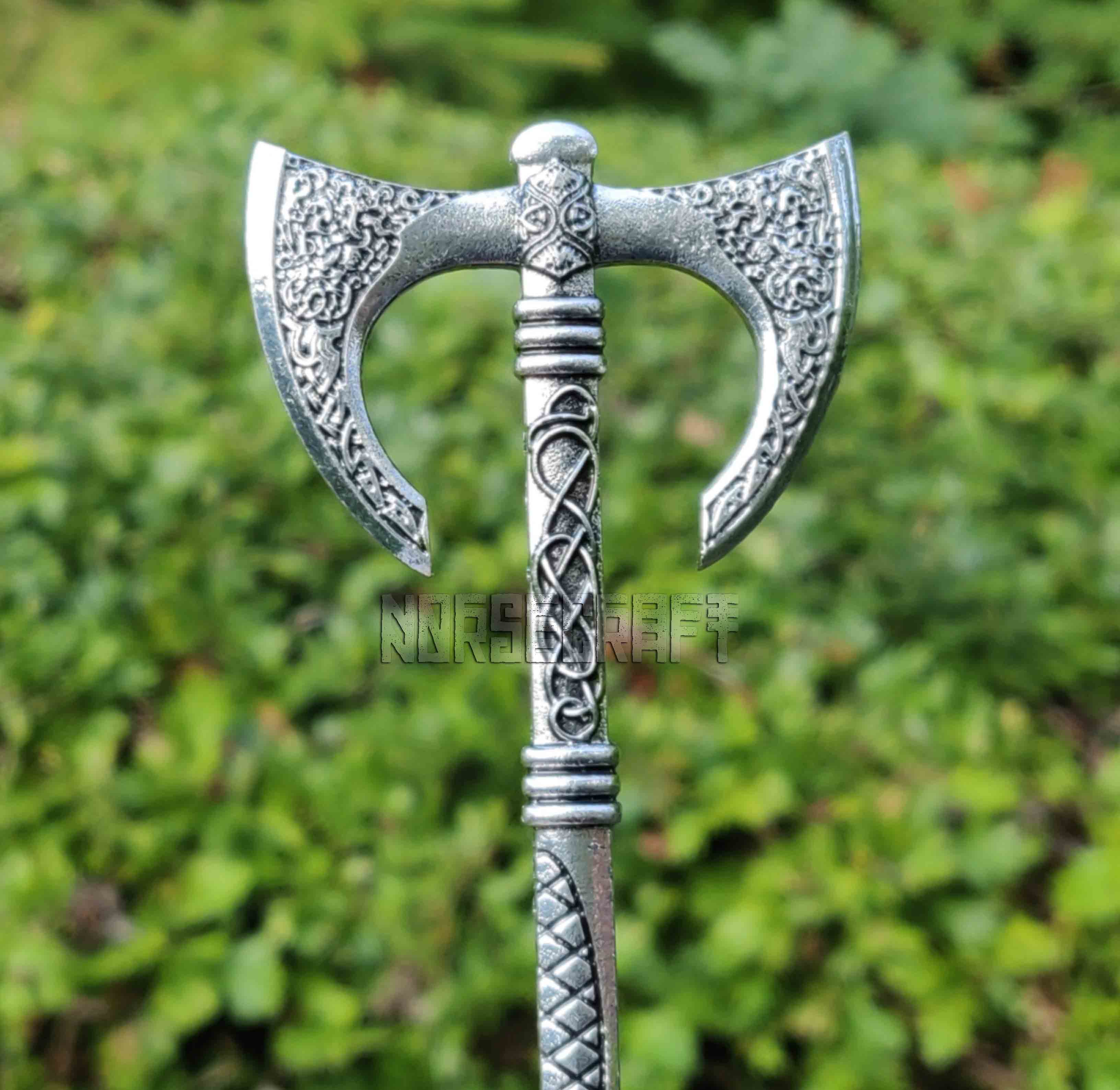 Silver & Gold Tone Viking Axe online - 24