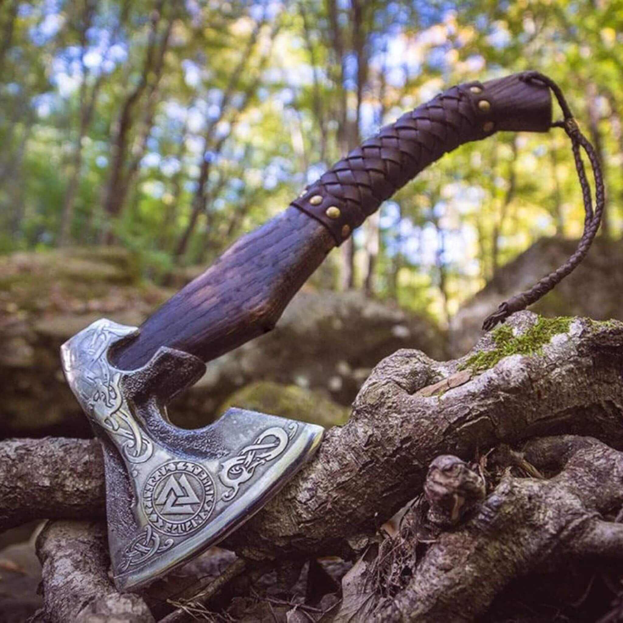 Viking Odin Valknut Axe