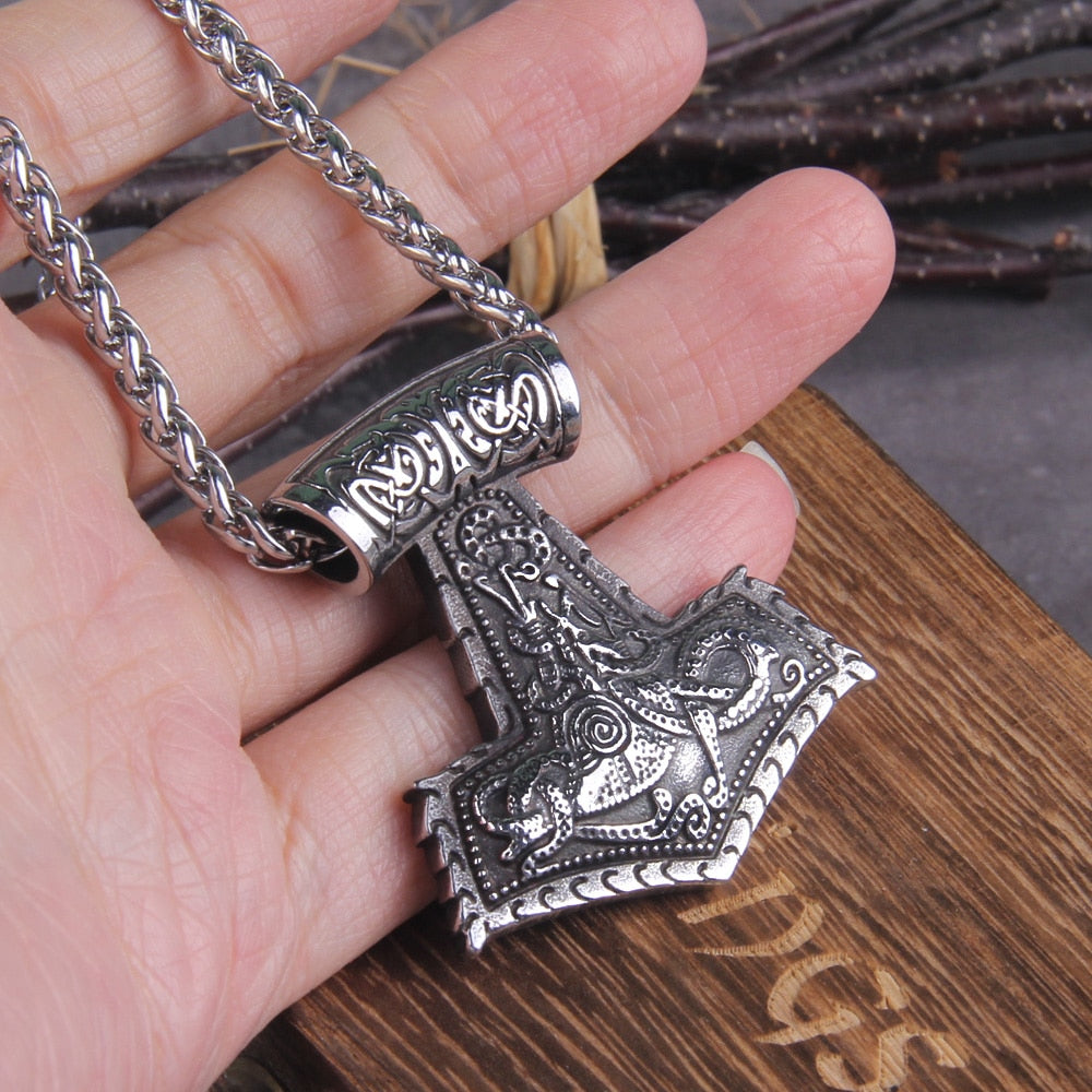 Mjölnir Thunder Battle Necklace Stainless Steel