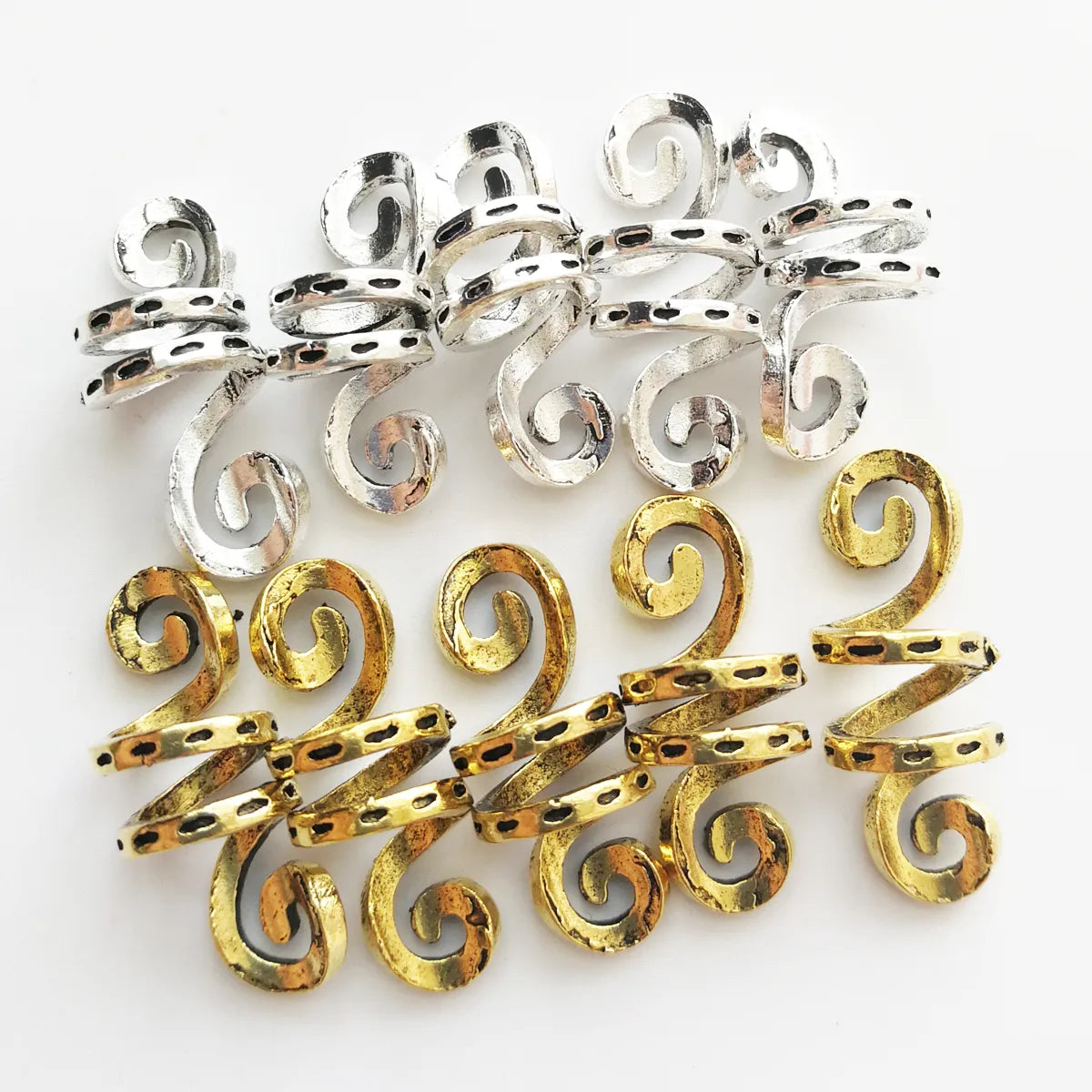 Angrboda Hair Ring Spiral Charms