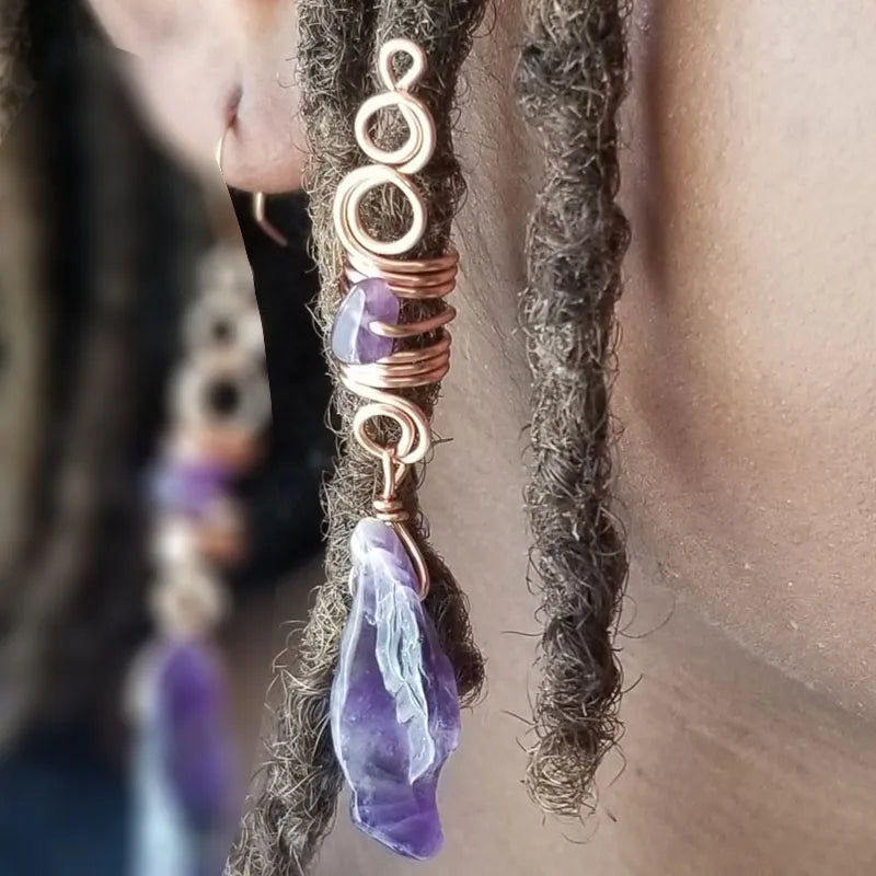 Crystals of Jotunheim Amethyst Hair Spiral Charm