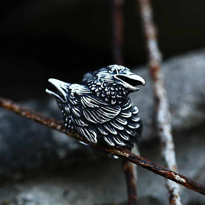 Ravens of Wisdom Stainless Steel Ring