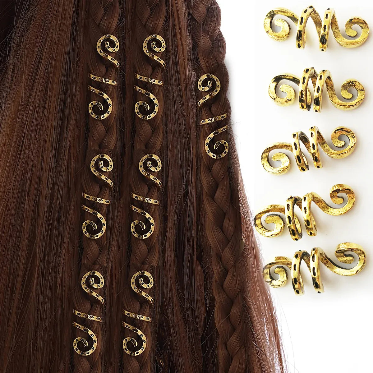 Angrboda Hair Ring Spiral Charms