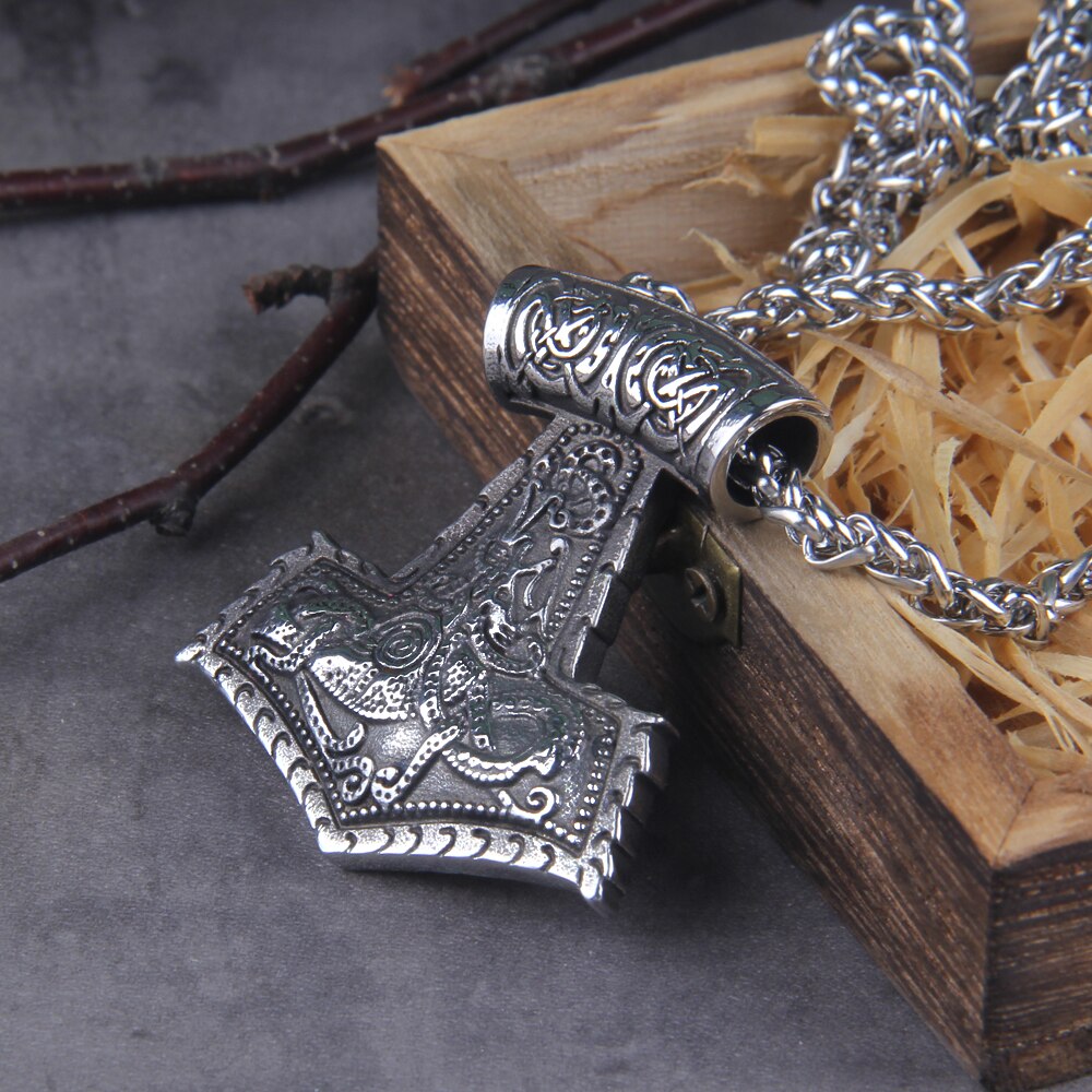 Mjölnir Thunder Battle Necklace Stainless Steel