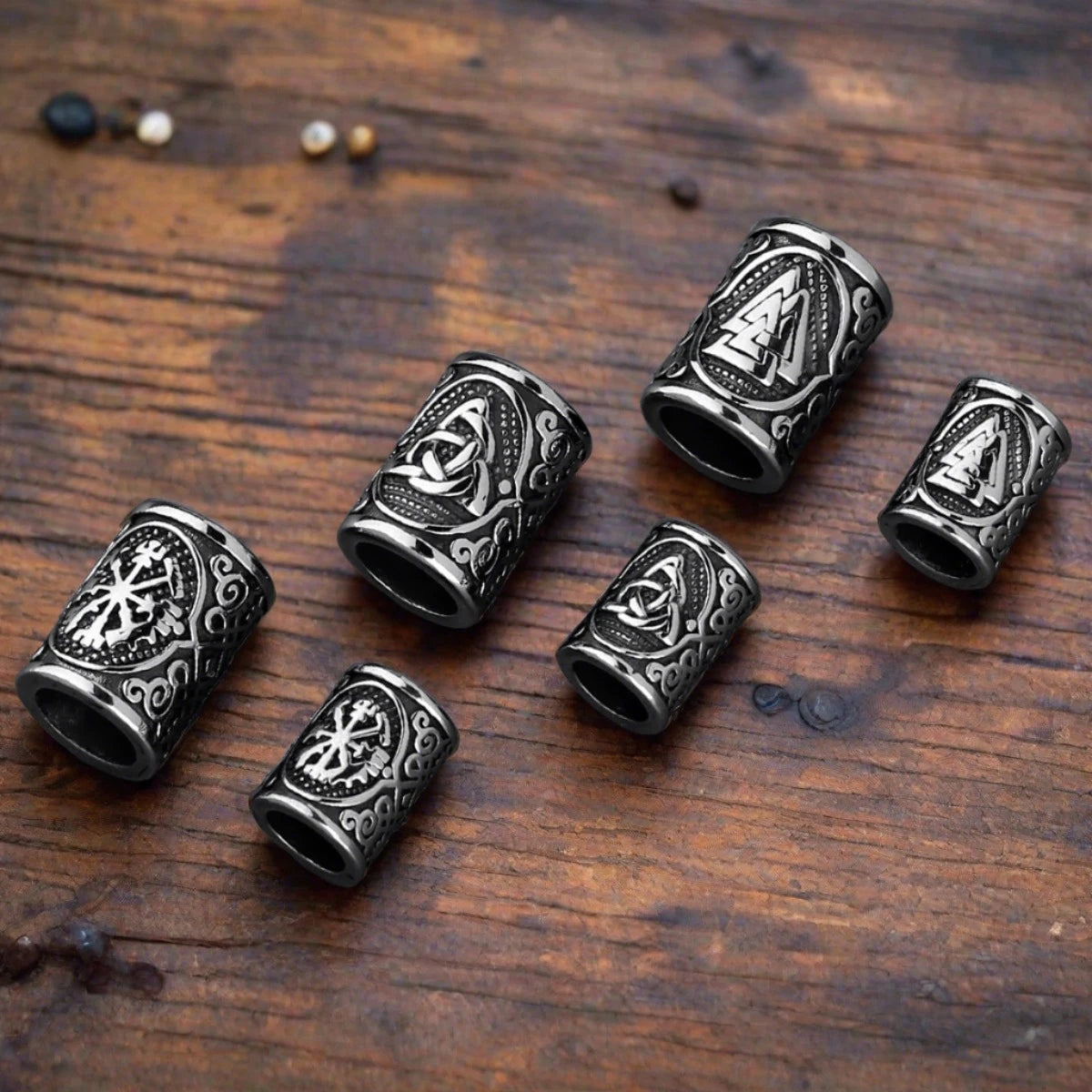 Viking Norse Celtic Hair Beard Beads Stainless Steel