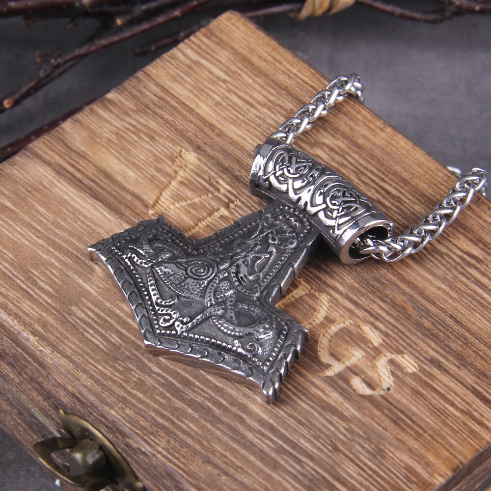 Mjölnir Thunder Battle Necklace Stainless Steel