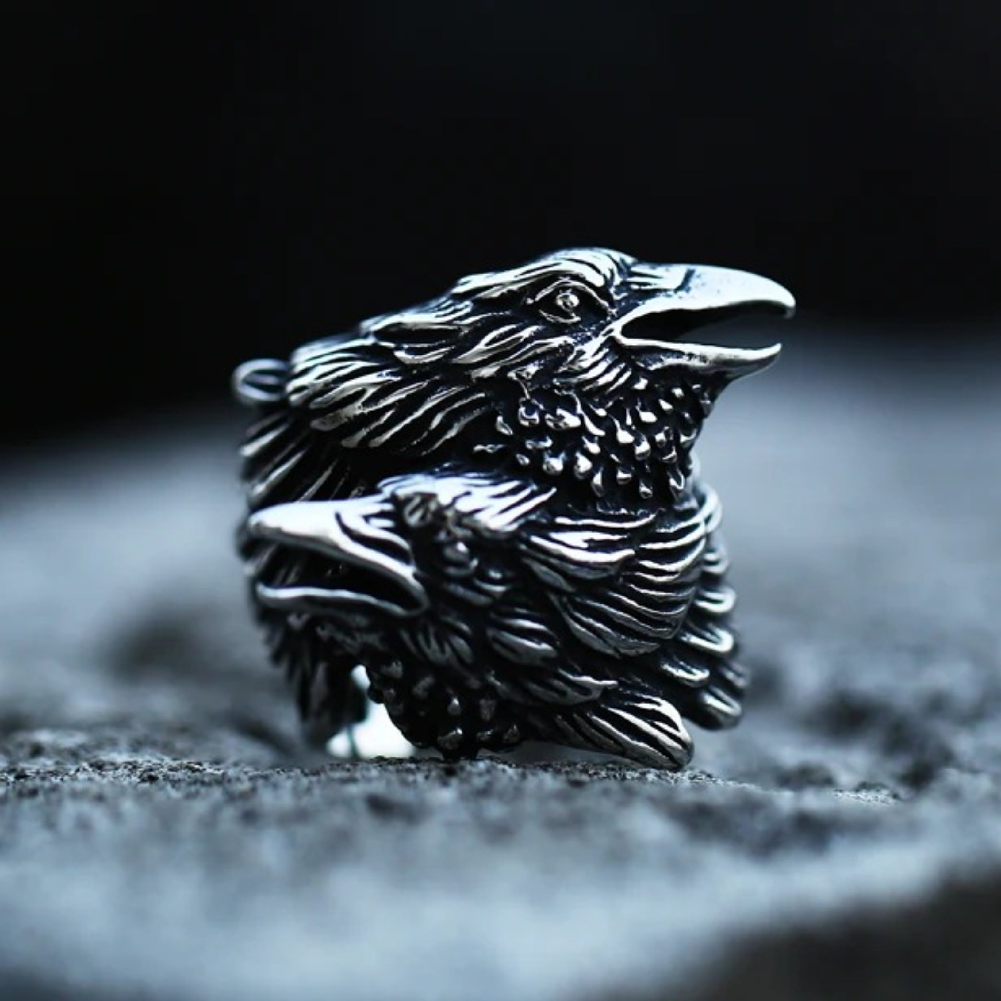 Ravens of Wisdom Stainless Steel Ring