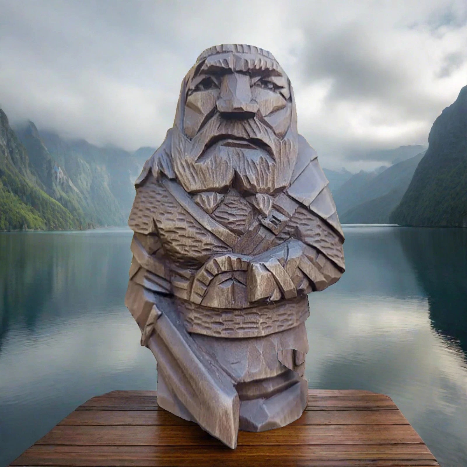 Norse God Wooden Viking Statue