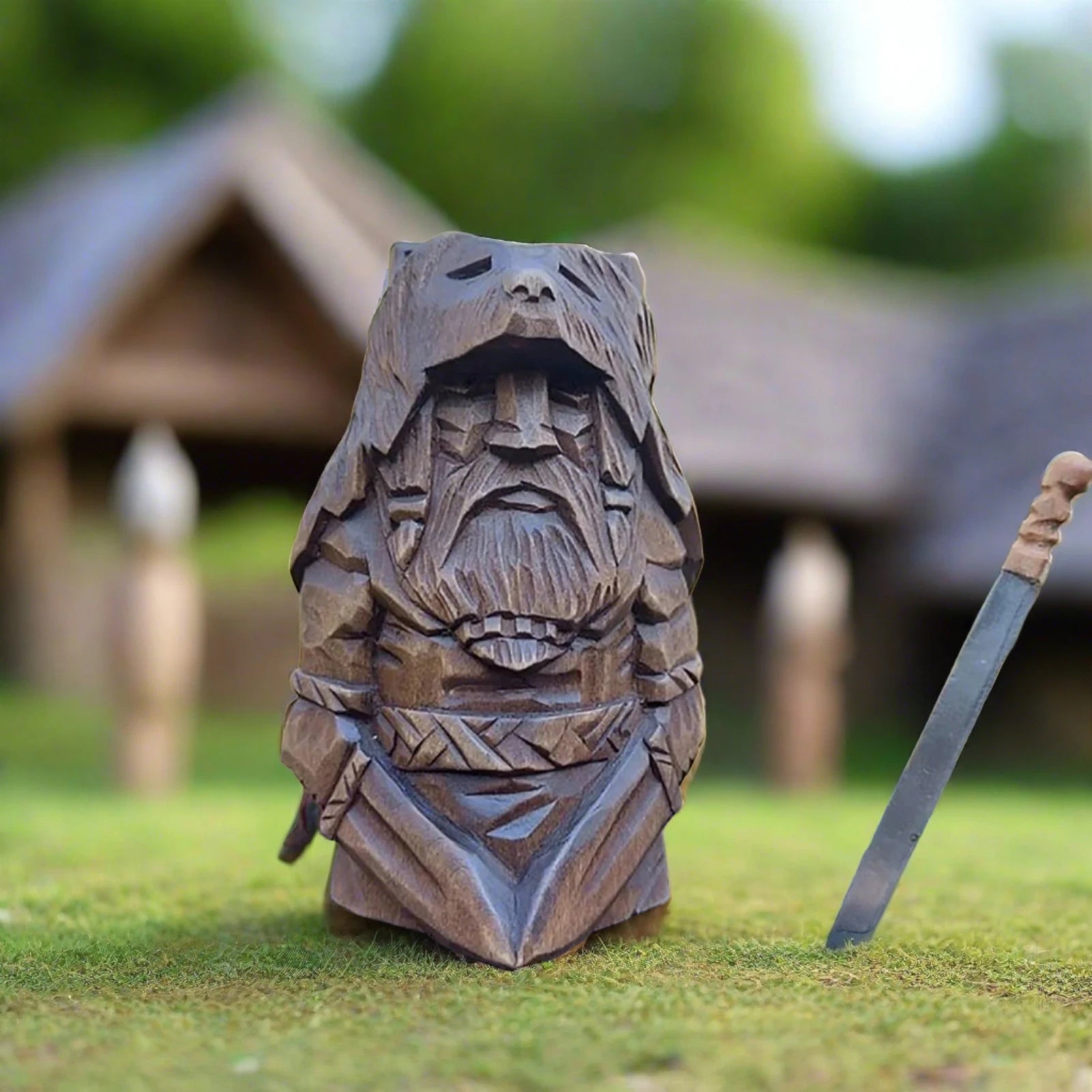 Norse God Wooden Viking Statue