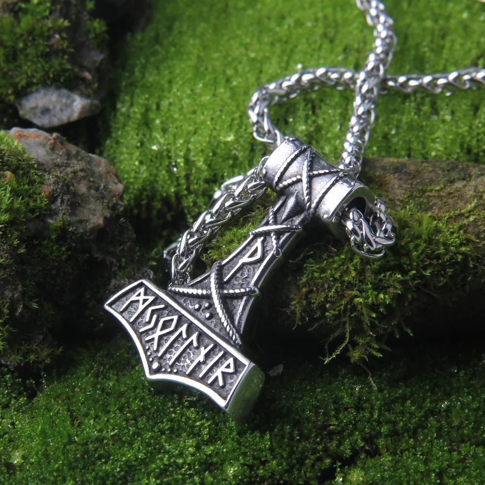 Mjolnir Warhammer Necklace Stainless Steel