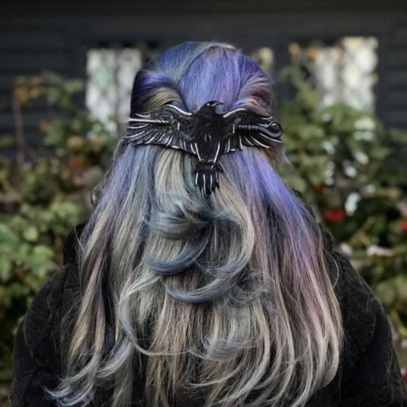 Viking Oversized Black Midnight Norse Raven Hair Pin