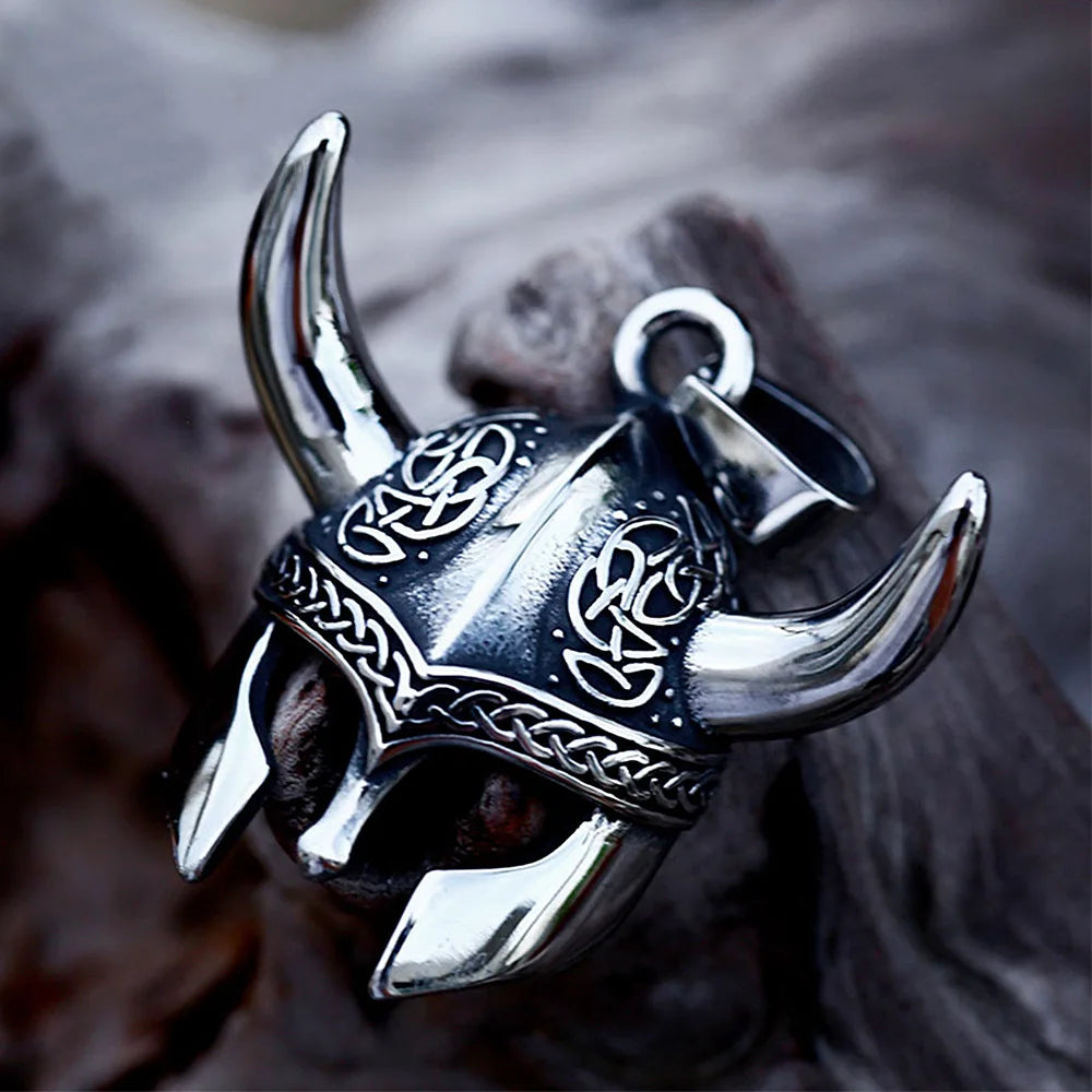 Viking Warrior Horned Helmet Necklace