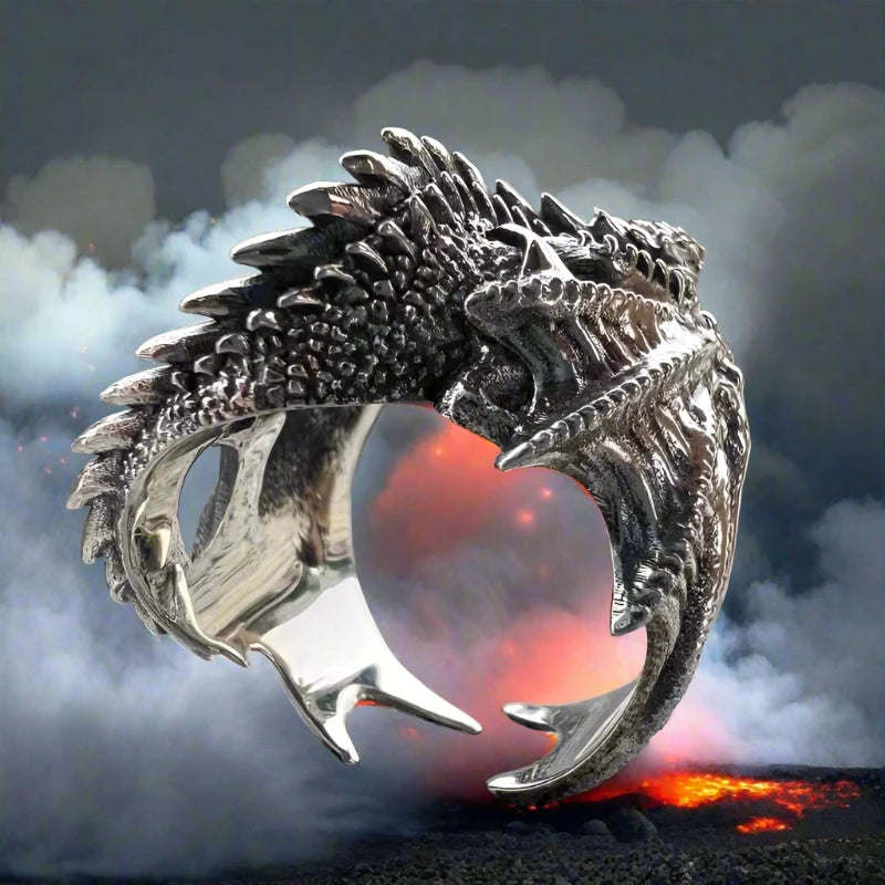 Viking Nidhogg Dragon Ring