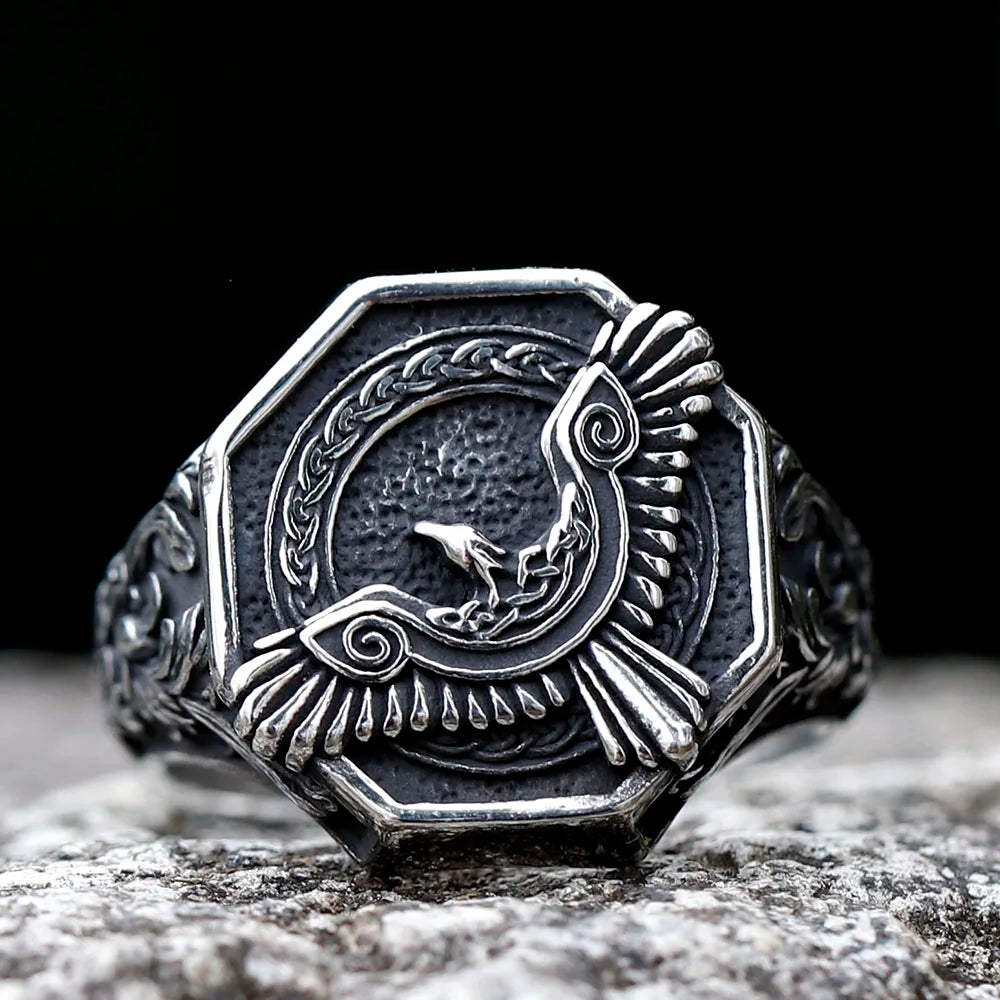 Viking Gloomfeather Raven Norse Ring