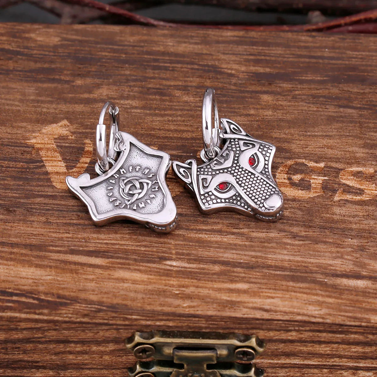 Fury of Fenrir Earrings Stainless Steel