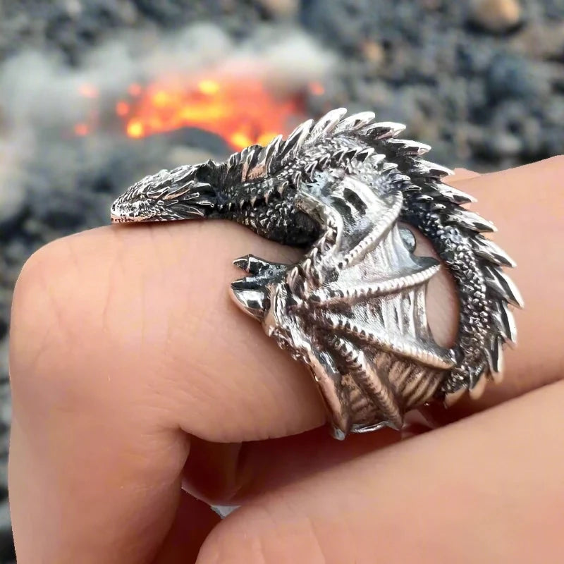 Viking Nidhogg Dragon Ring