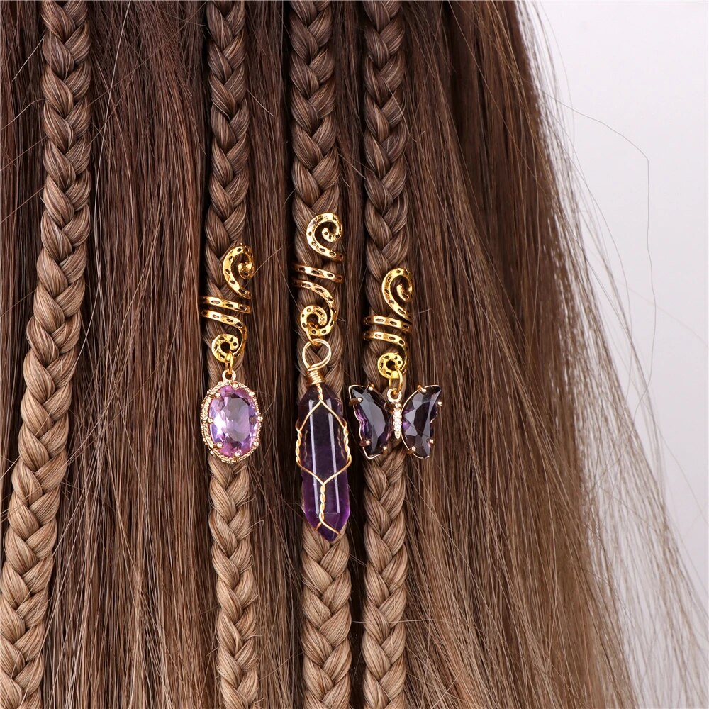 Fjord Faery Gemstone Hair Spiral Charms