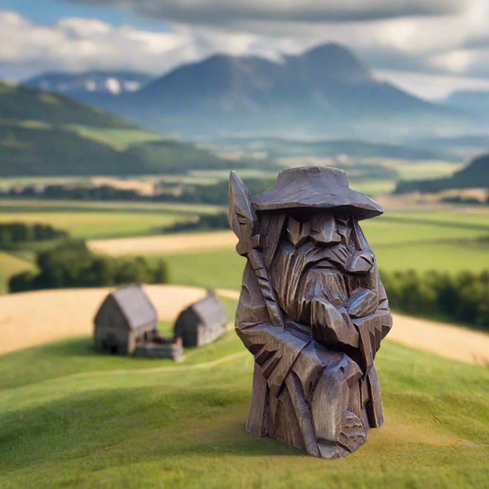 Norse God Wooden Viking Statue