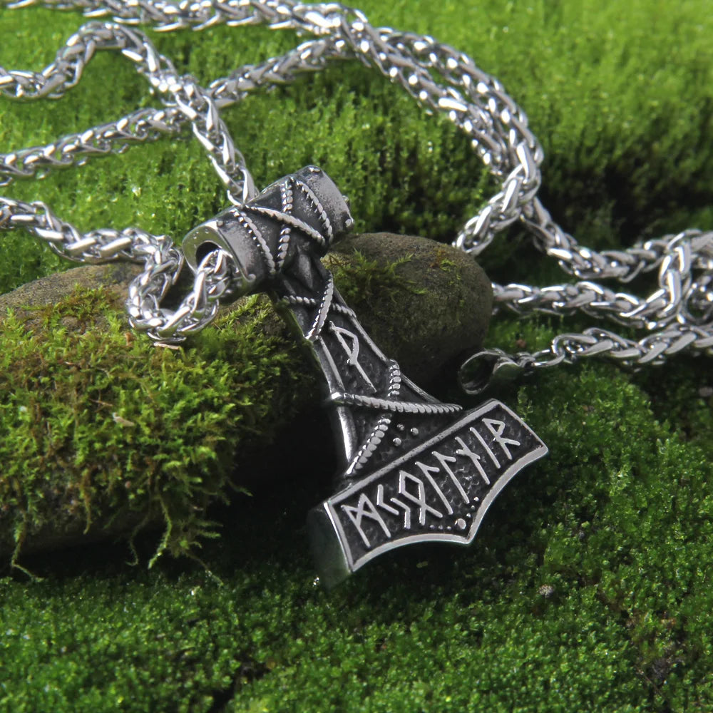 Mjolnir Warhammer Necklace Stainless Steel