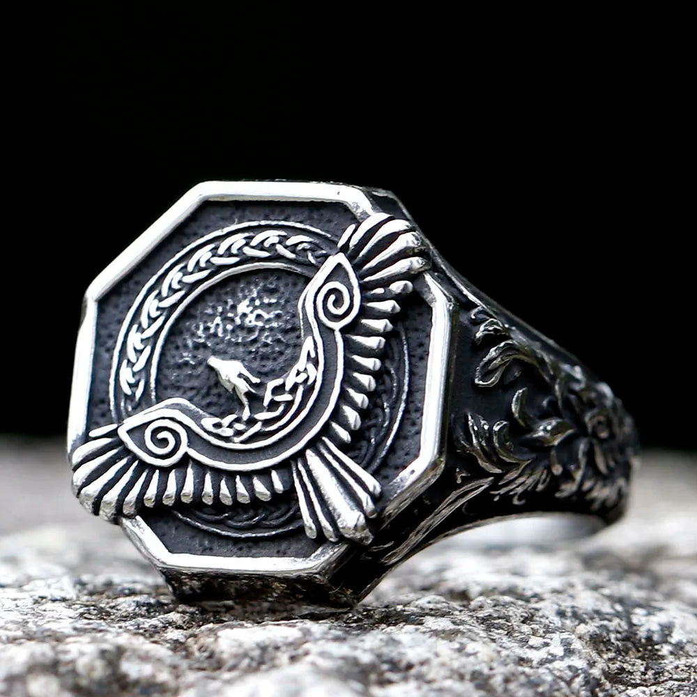 Viking Gloomfeather Raven Norse Ring