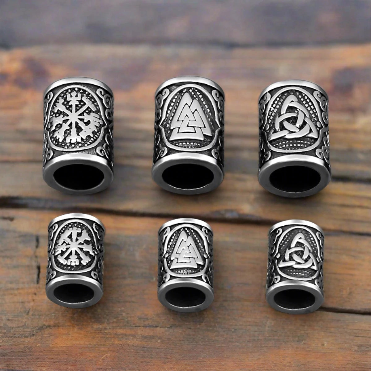 Viking Norse Celtic Hair Beard Beads Stainless Steel