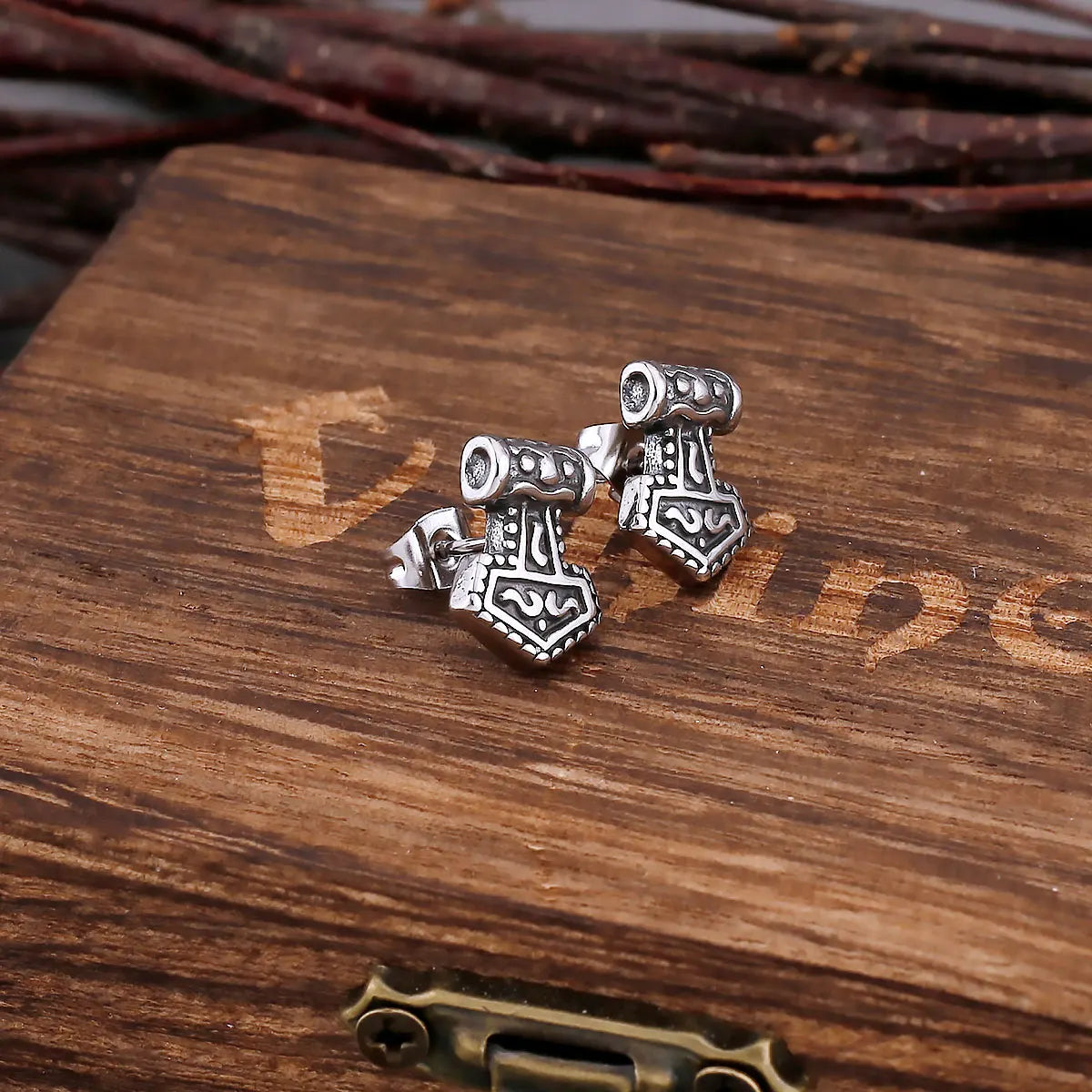 Mjolnir Thunderstrike Stud Earrings