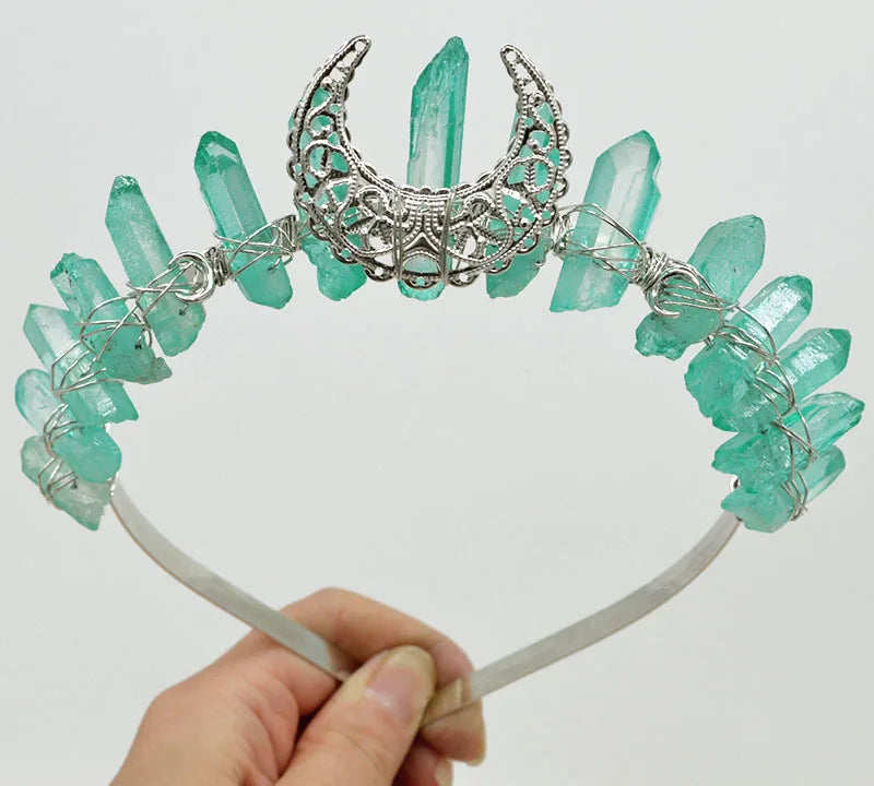 Crown of Sundering Seas Raw Quartz Crystal Tiara