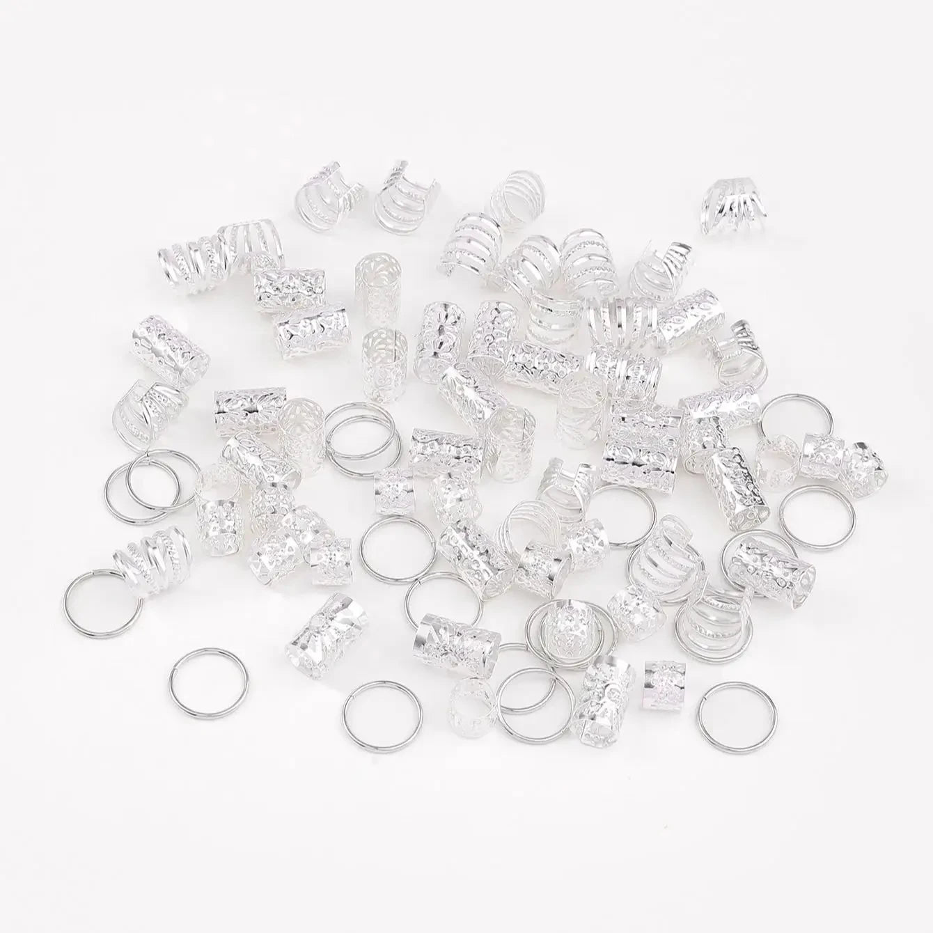 Whispers of Valhalla Set of 85 Norse Hair Ring Spiral Charms