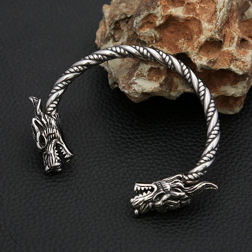 Viking Geri and Freki Wolf Arm Ring Bracelet