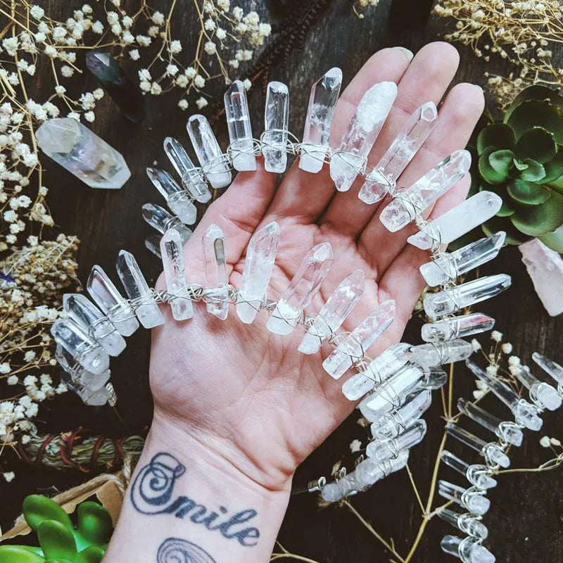 Crown of Frost Raw Quartz Crystal Tiara