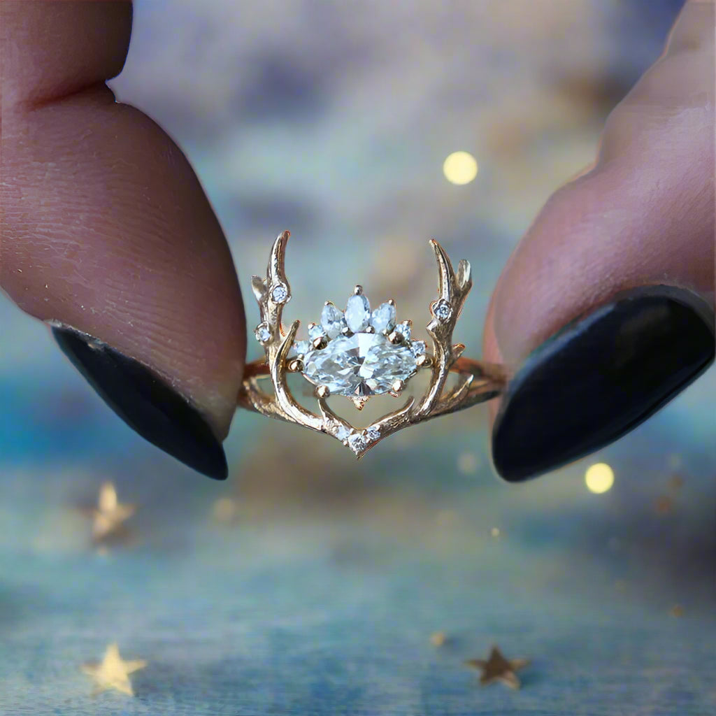 Viking Dainn’s Blessing Stag Horn Norse Ring