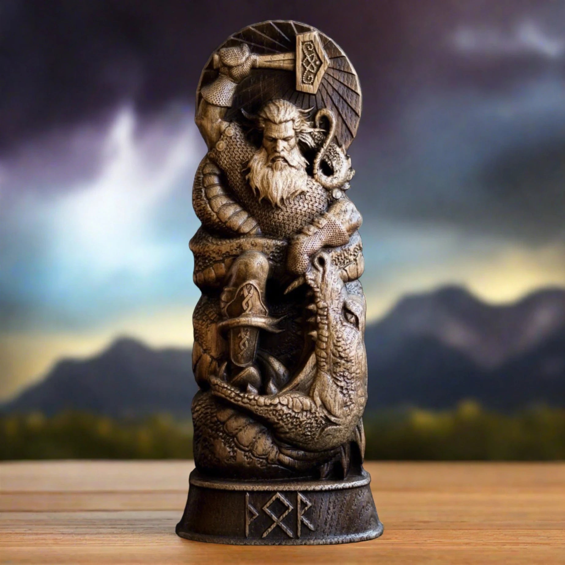 Viking Thor Norse God Statue Sculpture