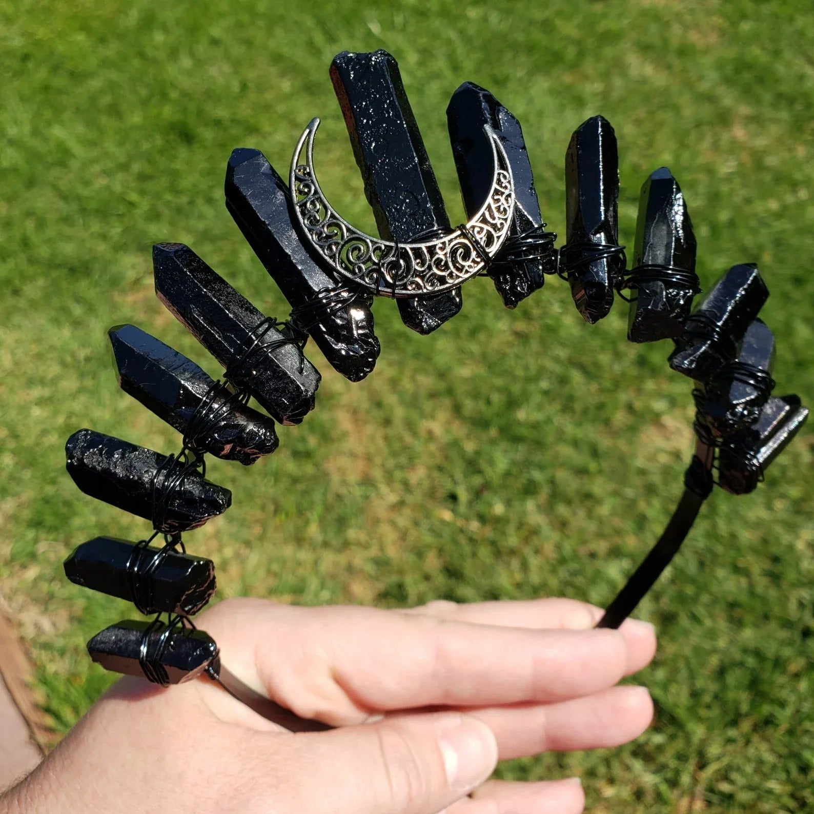 Crown of Raven Tears Raw Quartz Crystal Tiara