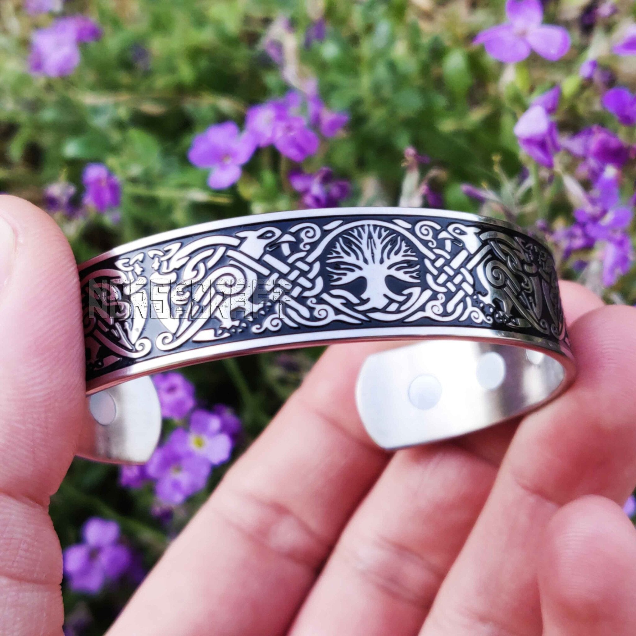 Flowers of Yggdrasil Bracelet Cuff