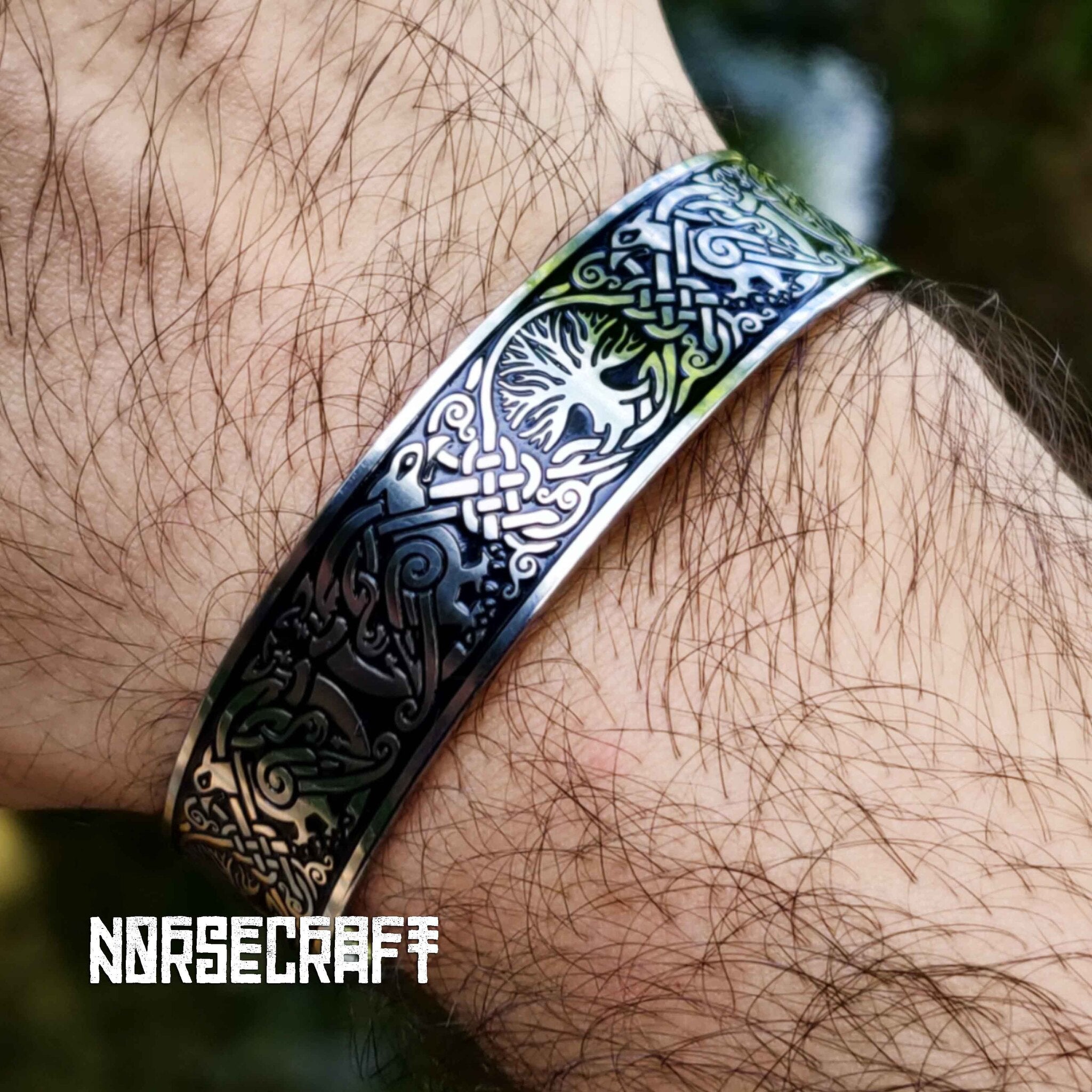 Flowers of Yggdrasil Bracelet Cuff