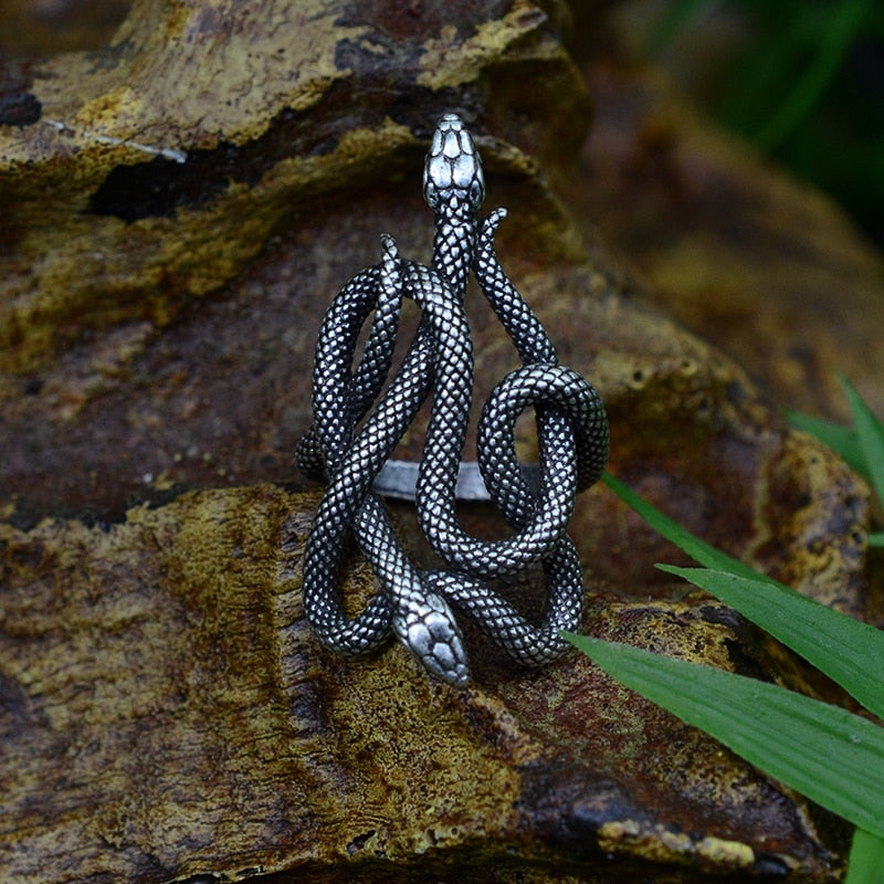 Jörmungandr Adjustable 925 Silver Ring